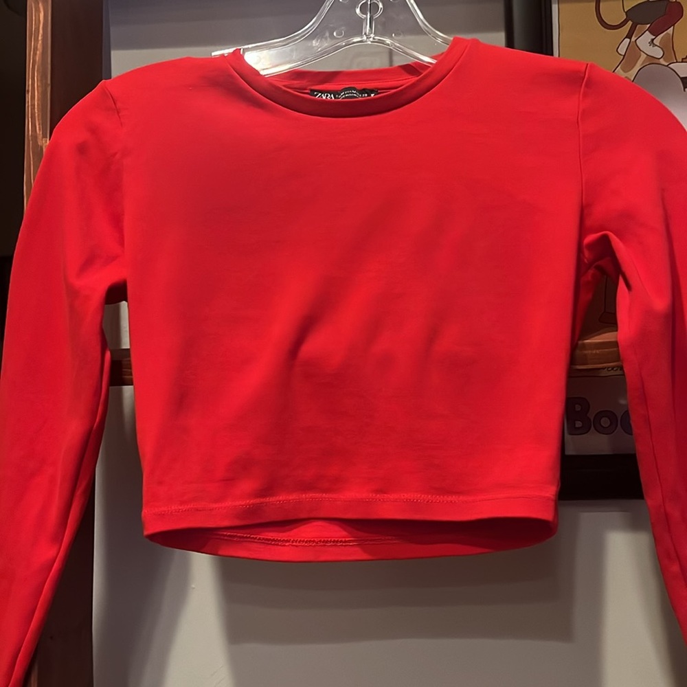 Cropped Zara Knit Long Sleeved Top